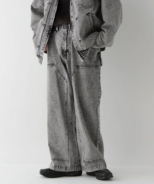 REmastered（リマスタード）の「【REmastered】ヴィンテージライク/ケミカルデニムワイドパンツ【セットアップ対応】（デニムパンツ・メンズ・その他19・MEDIUM/LARGE）」の4枚目の写真