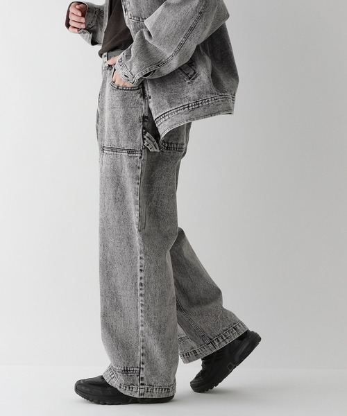 REmastered（リマスタード）の「【REmastered】ヴィンテージライク/ケミカルデニムワイドパンツ【セットアップ対応】（デニムパンツ・メンズ・その他19・MEDIUM/LARGE）」の5枚目の写真