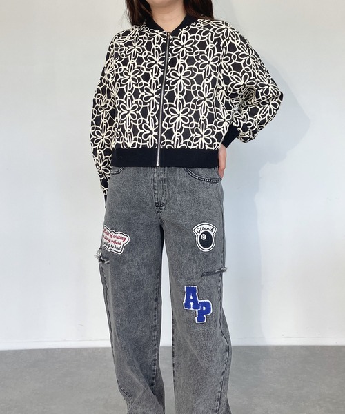 AS KNOW AS plus(アズノゥアズプラス)の「●アソートデザイン コード刺繍 エアリーシアーブルゾン(ブルゾン・レディース・ホワイト系その他/ブラック系その他/ホワイト系/ブラック系・FREE)」の19枚目の写真