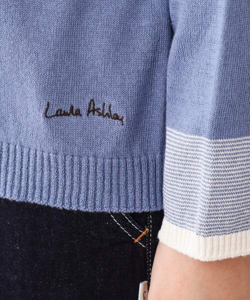 LAURA ASHLEY(ローラアシュレイ)の「【WEB限定色!/日本製/ワンマイルウエア】 コットン コンパクトヤーン カーディガン(カーディガン/ボレロ・レディース・ブルー系・38)」の5枚目の写真