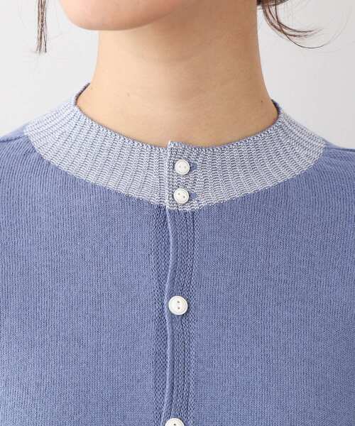 LAURA ASHLEY(ローラアシュレイ)の「【WEB限定色!/日本製/ワンマイルウエア】 コットン コンパクトヤーン カーディガン(カーディガン/ボレロ・レディース・ブルー系・38)」の9枚目の写真
