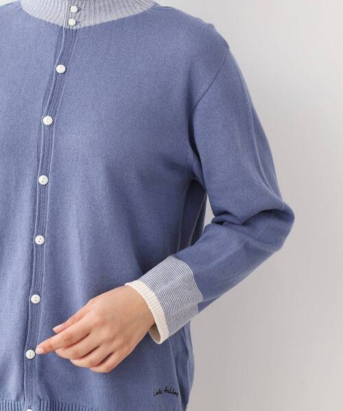 LAURA ASHLEY(ローラアシュレイ)の「【WEB限定色!/日本製/ワンマイルウエア】 コットン コンパクトヤーン カーディガン(カーディガン/ボレロ・レディース・ブルー系・38)」の10枚目の写真
