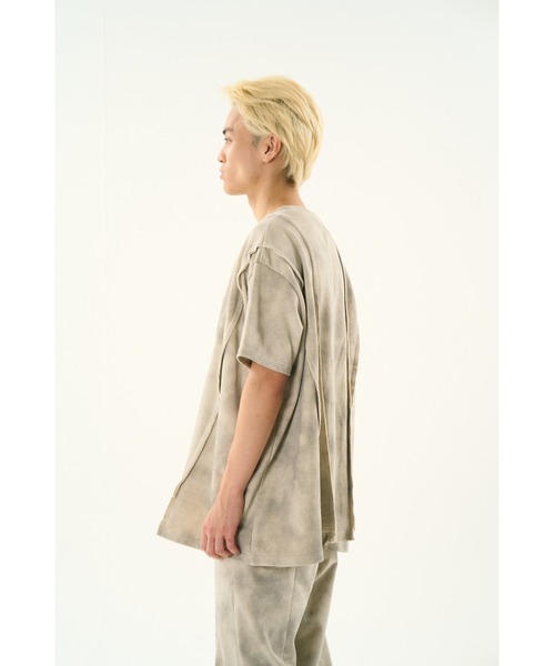 DISCOVERED(ディスカバード)の「DOCKING DAMAGE WIDE TEE(Tシャツ/カットソー・メンズ・ブラック/ベージュ・SMALL/LARGE)」の4枚目の写真