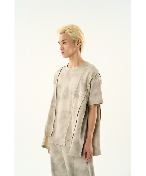 DISCOVERED(ディスカバード)の「DOCKING DAMAGE WIDE TEE(Tシャツ/カットソー・メンズ・ブラック/ベージュ・SMALL/LARGE)」の7枚目の写真