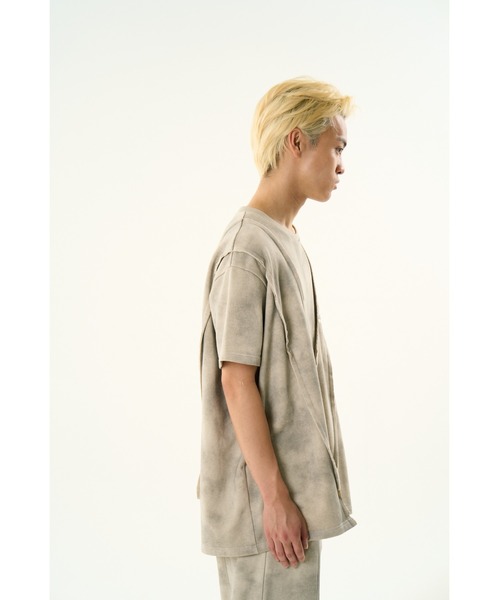 DISCOVERED(ディスカバード)の「DOCKING DAMAGE WIDE TEE(Tシャツ/カットソー・メンズ・ブラック/ベージュ・SMALL/LARGE)」の8枚目の写真