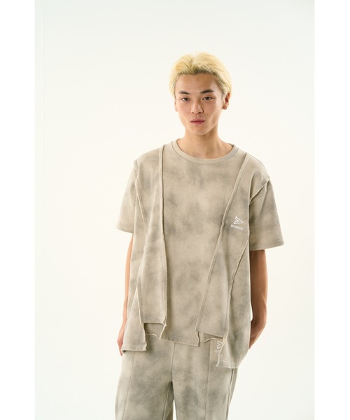 DISCOVERED(ディスカバード)の「DOCKING DAMAGE WIDE TEE(Tシャツ/カットソー・メンズ・ブラック/ベージュ・SMALL/LARGE)」の3枚目の写真