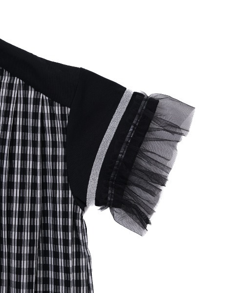 unica（ユニカ）の「サイドプリーツチェックＴ（Tシャツ/カットソー・キッズ・ブラック/オフホワイト・S/M/L/XL）」の11枚目の写真