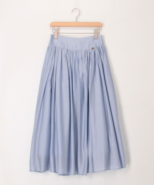 MICO COULIER（ミコクリエ）の「《セットアップ対応》シルキーローンスカート（スカート・レディース・サックスブルー/オフホワイト/チャコールグレー・38/36）」の3枚目の写真