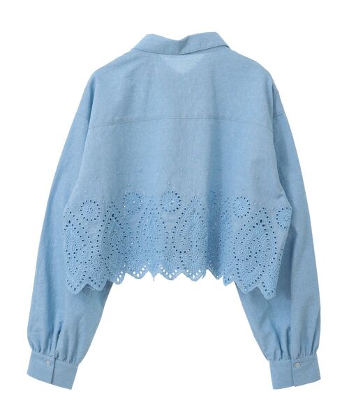 earth music&ecology(アースミュージックアンドエコロジー)の「スカラップトリムシャツ(シャツ/ブラウス・レディース・ブラック/オフホワイト/ブルー・FREE)」の18枚目の写真