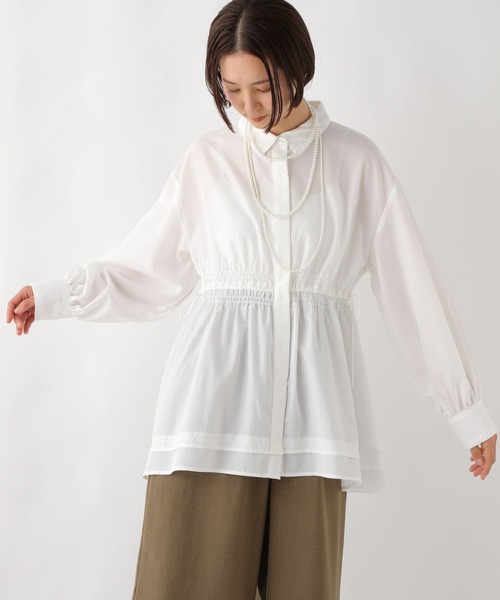 なつ様用出品 セール】ウエストシャーリング長袖ブラウス 322289（シャツ