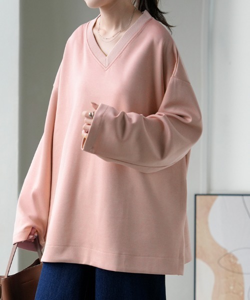 HUG.U（ハグユー）の「とろける極のび ポンチ Tシャツ ロンT 長袖ver.（Tシャツ/カットソー・レディース・ライトグレー/グレイッシュブルー/ブラック/ミント/ホワイト/グレイッシュベージュ/スモークピンク/ブラック系その他/ブルー系その他/グリーン系その他/グレー系その他/ピンク系その他/ベージュ系その他/ホワイト系その他・FREE）」の14枚目の写真