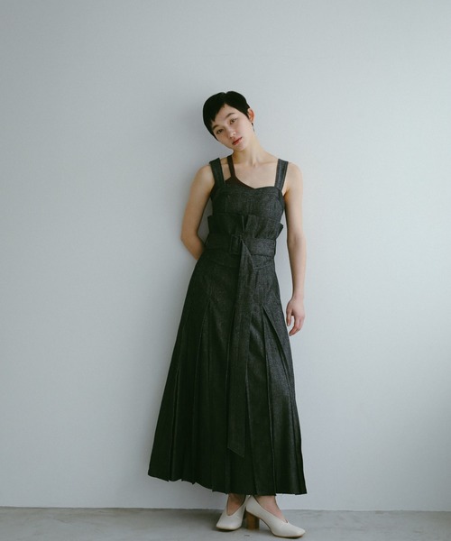 CASA FLINE ノースリーブブラックキャミワンピース CASA FLINE ノースリーブブラックキャミワンピース | キャミ