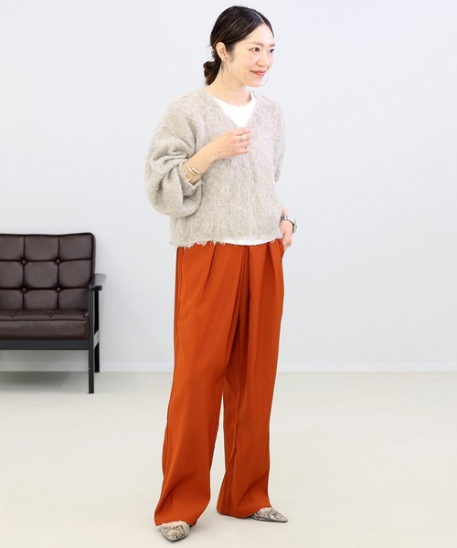 Aletta vita（アレッタビータ）の「フロントタックセミワイドパンツ（その他パンツ・レディース・ブラック/テラコッタ・M）」の17枚目の写真