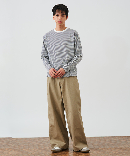 B.C STOCK(ベーセーストック)の「【GRANTEX / グランテックス】バギーチノパンツ(チノパンツ・メンズ・ホワイト/ベージュ系その他/ベージュ・MEDIUM/LARGE)」の8枚目の写真