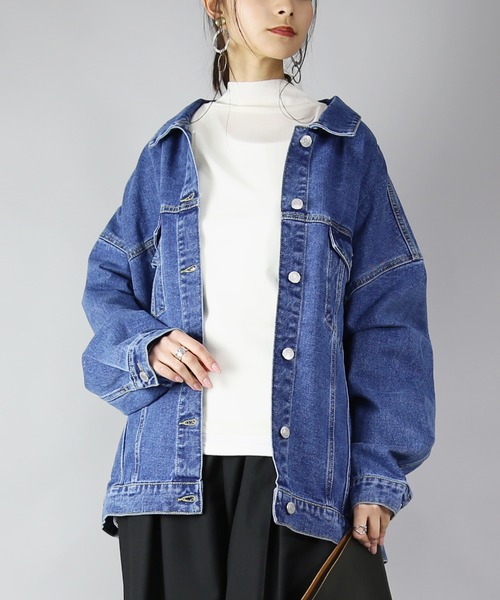 and it_(アンドイット)の「ビッグシルエットデニムジャケット(デニムジャケット・レディース・インディゴブルー/ブルー/ブラック/サックスブルー・M)」の17枚目の写真