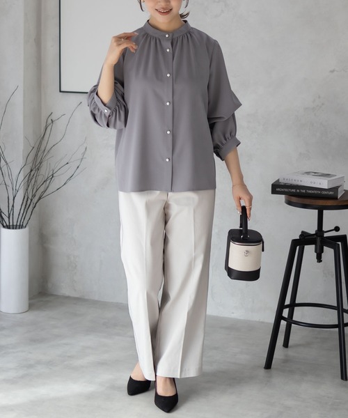 NAVY（ネイビー）の「nAvy マルチウェイブラウス（シャツ/ブラウス・レディース・ライトグレー/ブラック系その他/ベージュ・M/L）」の4枚目の写真