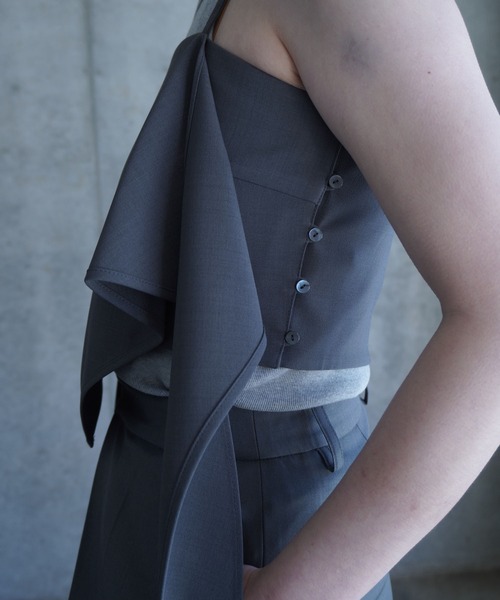 LOW CLASSIC（ロウ　クラシック）の「CLASSIC SCARF TOP（キャミソール・レディース・グレー・S）」の7枚目の写真
