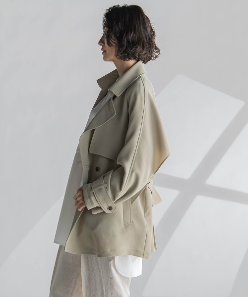 la.f…(ラエフ)の「ショートトレンチコート≪手洗い可能≫(トレンチコート・レディース・ネイビー/ベージュ・9号/7号/11号)」の20枚目の写真
