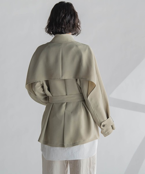 la.f…(ラエフ)の「ショートトレンチコート≪手洗い可能≫(トレンチコート・レディース・ネイビー/ベージュ・9号/7号/11号)」の15枚目の写真