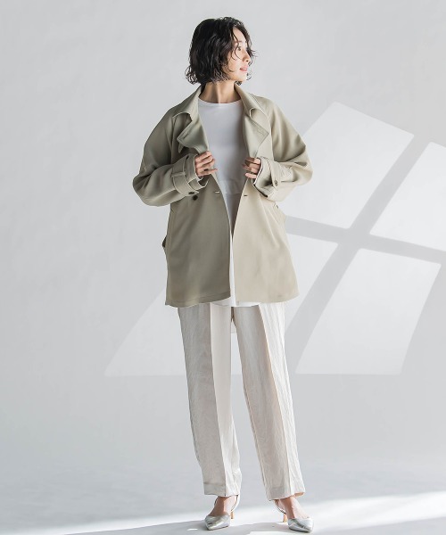 la.f…(ラエフ)の「ショートトレンチコート≪手洗い可能≫(トレンチコート・レディース・ネイビー/ベージュ・9号/7号/11号)」の14枚目の写真