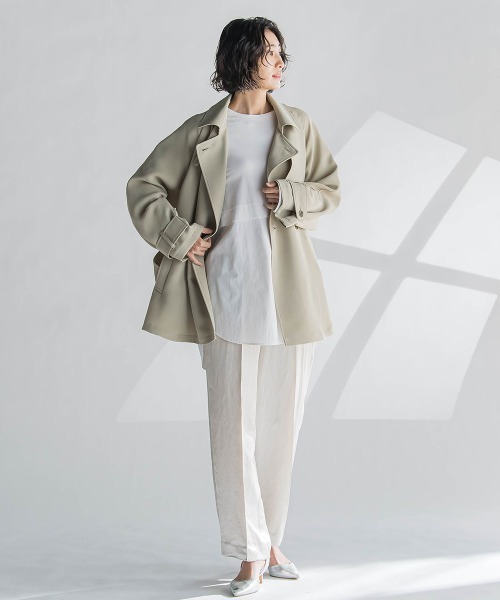 la.f…(ラエフ)の「ショートトレンチコート≪手洗い可能≫(トレンチコート・レディース・ネイビー/ベージュ・9号/7号/11号)」の13枚目の写真