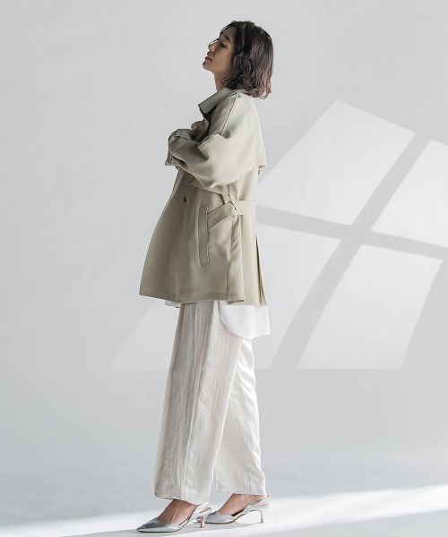 la.f…(ラエフ)の「ショートトレンチコート≪手洗い可能≫(トレンチコート・レディース・ネイビー/ベージュ・9号/7号/11号)」の12枚目の写真