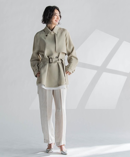 la.f…(ラエフ)の「ショートトレンチコート≪手洗い可能≫(トレンチコート・レディース・ネイビー/ベージュ・9号/7号/11号)」の7枚目の写真