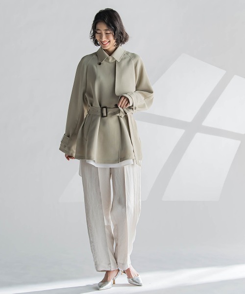 la.f…(ラエフ)の「ショートトレンチコート≪手洗い可能≫(トレンチコート・レディース・ネイビー/ベージュ・9号/7号/11号)」の3枚目の写真