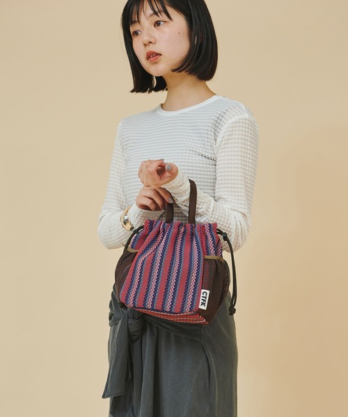 CONTROL FREAK / CTFK（コントロールフリーク）の「CONTROL FREAK / CTFK（コントロールフリーク）メッシュシート巾着（ショルダーバッグ・レディース・ブラック/レッド/ベージュ・FREE）」の20枚目の写真