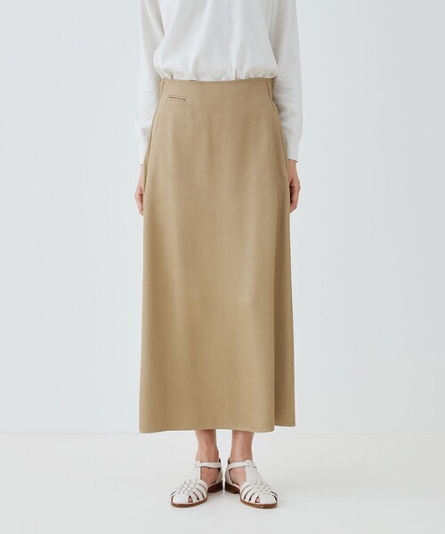 GALERIE VIE(ギャルリー ヴィー)の「シルキートリコチン Aラインスカート(スカート・レディース・ベージュ/チャコールグレー・36/32)」の4枚目の写真