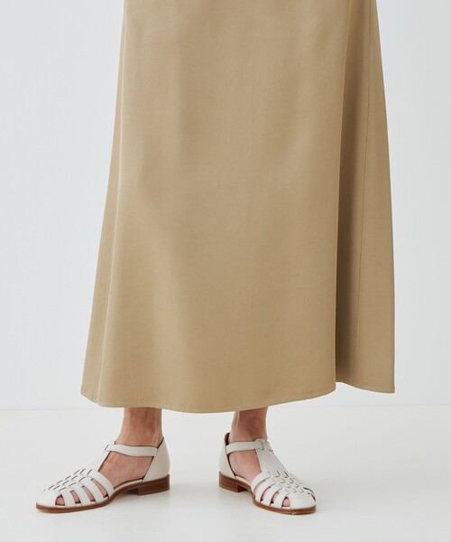 GALERIE VIE / 25SS/シルキートリコチンAラインスカート/32/アセテート/CRM/23-05-51-05111 GALERIE VIE（ギャルリー ヴィー）の「□シルキートリコチン Aライン