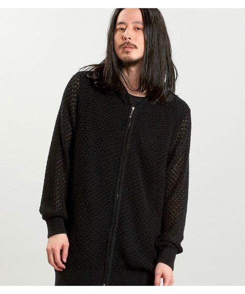 NO ID.（ノーアイディ）の「【NO ID.】Changing Sheer Knit Zip Parka / チェンジング シアー ニット ジップ パーカ（パーカー・メンズ・ブラック/ブラック×ブルー/ブラック×パープル・ONE SIZE）」の9枚目の写真