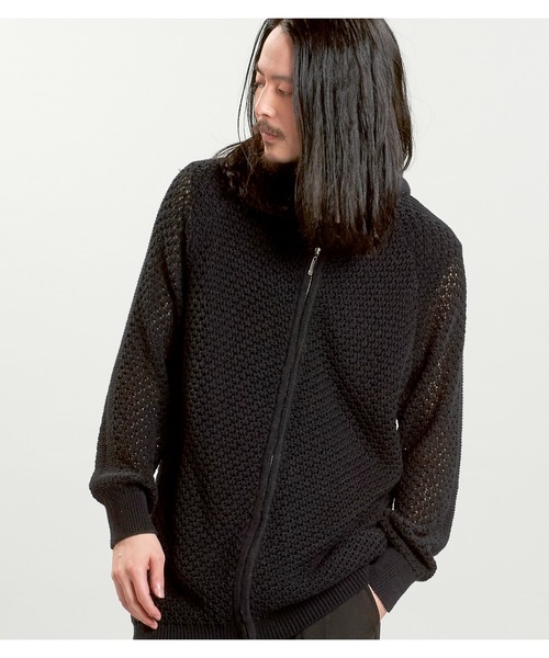 NO ID.（ノーアイディ）の「【NO ID.】Changing Sheer Knit Zip Parka / チェンジング シアー ニット ジップ パーカ（パーカー・メンズ・ブラック/ブラック×ブルー/ブラック×パープル・ONE SIZE）」の10枚目の写真