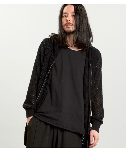 NO ID.（ノーアイディ）の「【NO ID.】Changing Sheer Knit Zip Parka / チェンジング シアー ニット ジップ パーカ（パーカー・メンズ・ブラック/ブラック×ブルー/ブラック×パープル・ONE SIZE）」の12枚目の写真