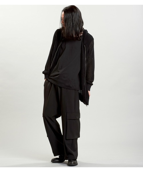 NO ID.（ノーアイディ）の「【NO ID.】Changing Sheer Knit Zip Parka / チェンジング シアー ニット ジップ パーカ（パーカー・メンズ・ブラック/ブラック×ブルー/ブラック×パープル・ONE SIZE）」の13枚目の写真