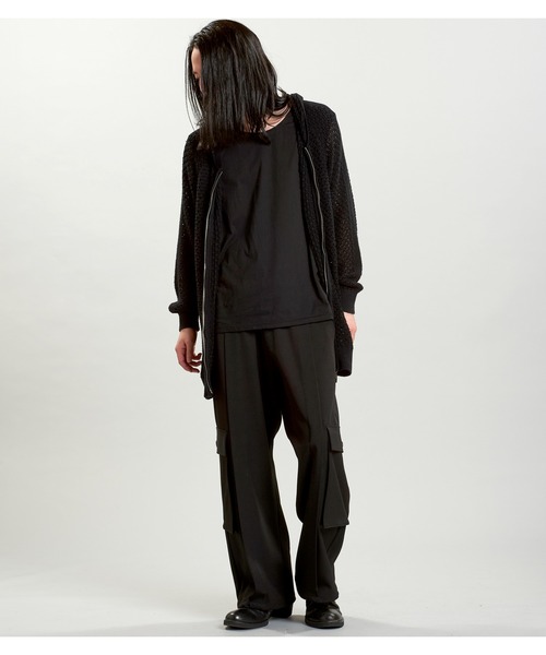 NO ID.（ノーアイディ）の「【NO ID.】Changing Sheer Knit Zip Parka / チェンジング シアー ニット ジップ パーカ（パーカー・メンズ・ブラック/ブラック×ブルー/ブラック×パープル・ONE SIZE）」の14枚目の写真