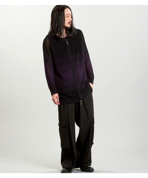 NO ID.（ノーアイディ）の「【NO ID.】Changing Sheer Knit Zip Parka / チェンジング シアー ニット ジップ パーカ（パーカー・メンズ・ブラック/ブラック×ブルー/ブラック×パープル・ONE SIZE）」の20枚目の写真