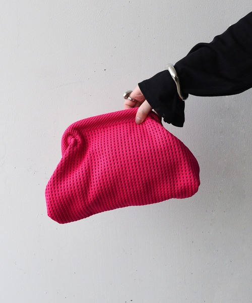 styiro(スタイロ)の「メッシュがま口クラッチバッグ/バッグインポーチ(クラッチバッグ・レディース・パープル/ピンク/グリーン/ホワイト/イエロー/オレンジ/ブラック・FREE)」の14枚目の写真