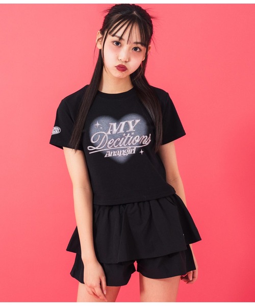 00s 2016Girl Print Anap Tee 海外ガール 平成 カレッジ プリント クロップド Tシャツ（Tシャツ/カットソー