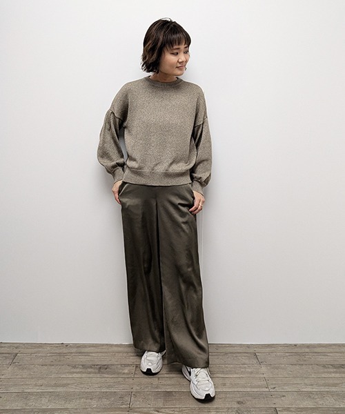 R-ISM(リズム)の「【洗える】ボタン使いサテンワイドパンツ(その他パンツ・レディース・ライトグレー/ブラウン・4/2)」の20枚目の写真