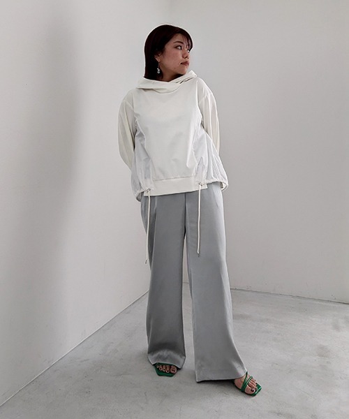 R-ISM(リズム)の「【洗える】ボタン使いサテンワイドパンツ(その他パンツ・レディース・ライトグレー/ブラウン・4/2)」の18枚目の写真