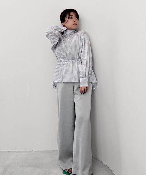 R-ISM(リズム)の「【洗える】ボタン使いサテンワイドパンツ(その他パンツ・レディース・ライトグレー/ブラウン・4/2)」の19枚目の写真