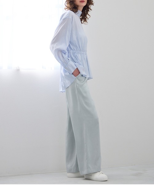 R-ISM(リズム)の「【洗える】ボタン使いサテンワイドパンツ(その他パンツ・レディース・ライトグレー/ブラウン・4/2)」の16枚目の写真