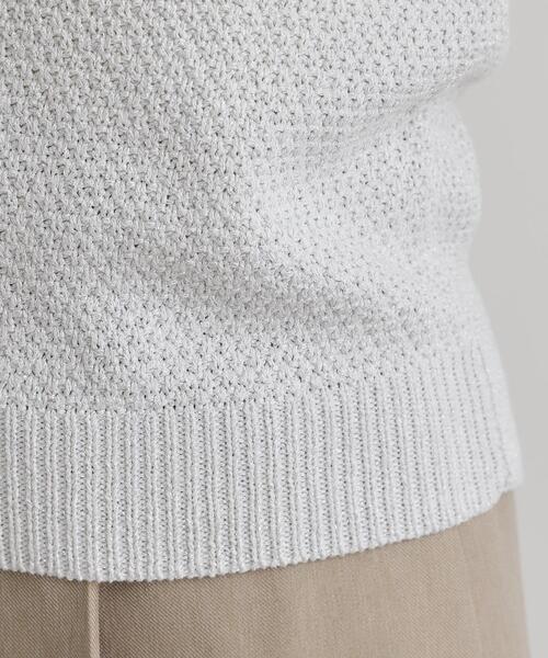 grove(グローブ)の「ラメの上品な輝きが魅力 ラメカノコスリーブレスニット(ニット/セーター・レディース・オフホワイト/ブラック/ライトブルー・01/02/03/04/05)」の8枚目の写真