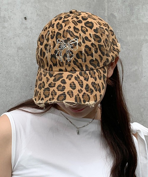 lilful（リルフル）の「バタフライリボンモチーフ ラインストーン レオパード柄キャップ（キャップ・レディース・ベージュ/ブラウン/グレー・F）」の20枚目の写真