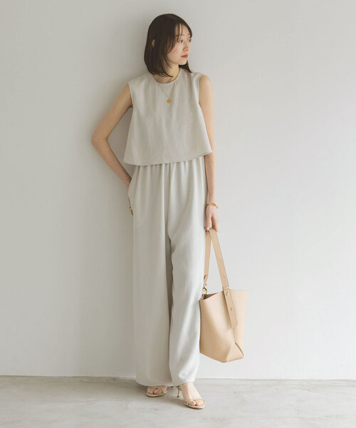 セール】《追加》ダブルクレープスリーブレスオールインワン2（つなぎ