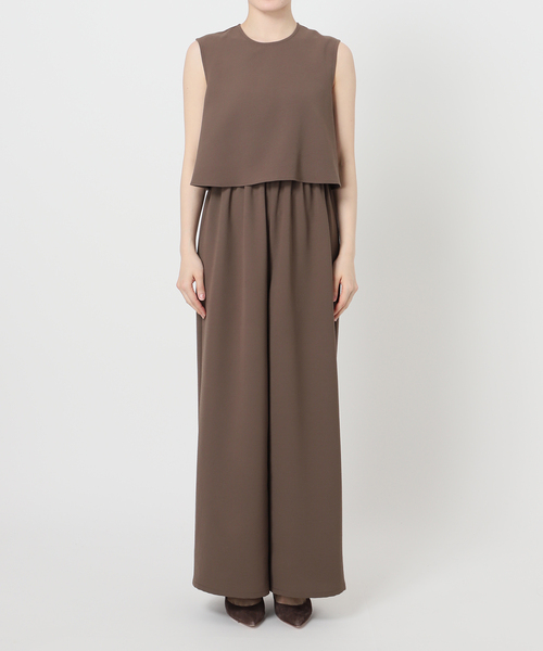 追加》ダブルクレープスリーブレスオールインワン2（つなぎ