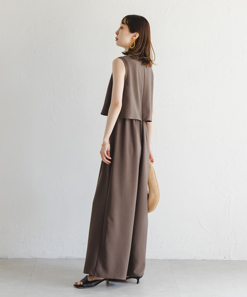 セール】《追加》ダブルクレープスリーブレスオールインワン2（つなぎ