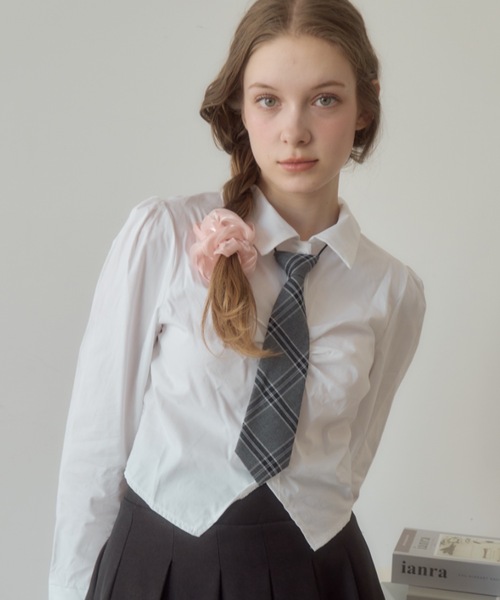 Birthday room(バースデイルーム)の「ネクタイ付きシャツ/shirt with tie(シャツ/ブラウス・レディース・ライトブルー/ホワイト・FREE)」の4枚目の写真