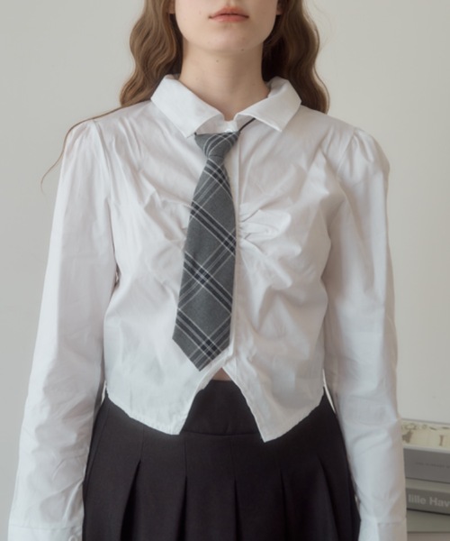 Birthday room(バースデイルーム)の「ネクタイ付きシャツ/shirt with tie(シャツ/ブラウス・レディース・ライトブルー/ホワイト・FREE)」の19枚目の写真